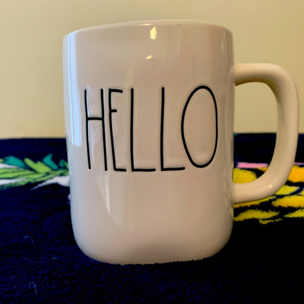 BNWT Rae Dunn White HELLO Mug